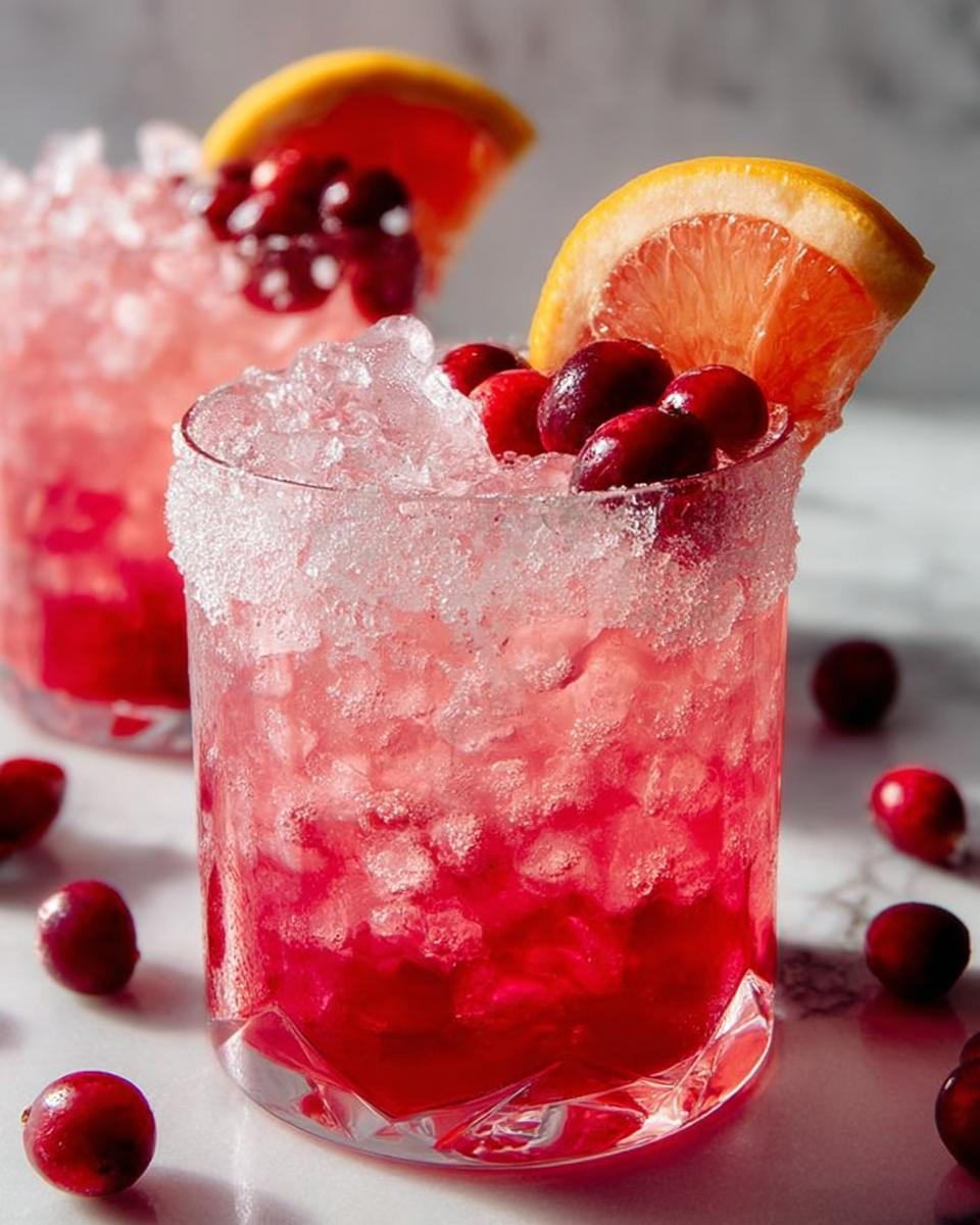 Close-up of a festive cranberry grapefruit cocktail, a perfect addition to your Best Thanksgiving Drinks.