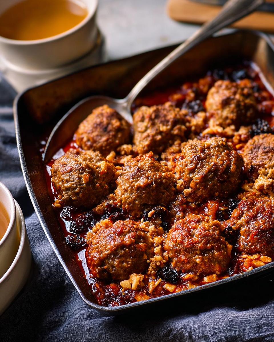 Close-up of juicy meatballs in a rich sauce, part of restaurant-style dinner ideas at home.