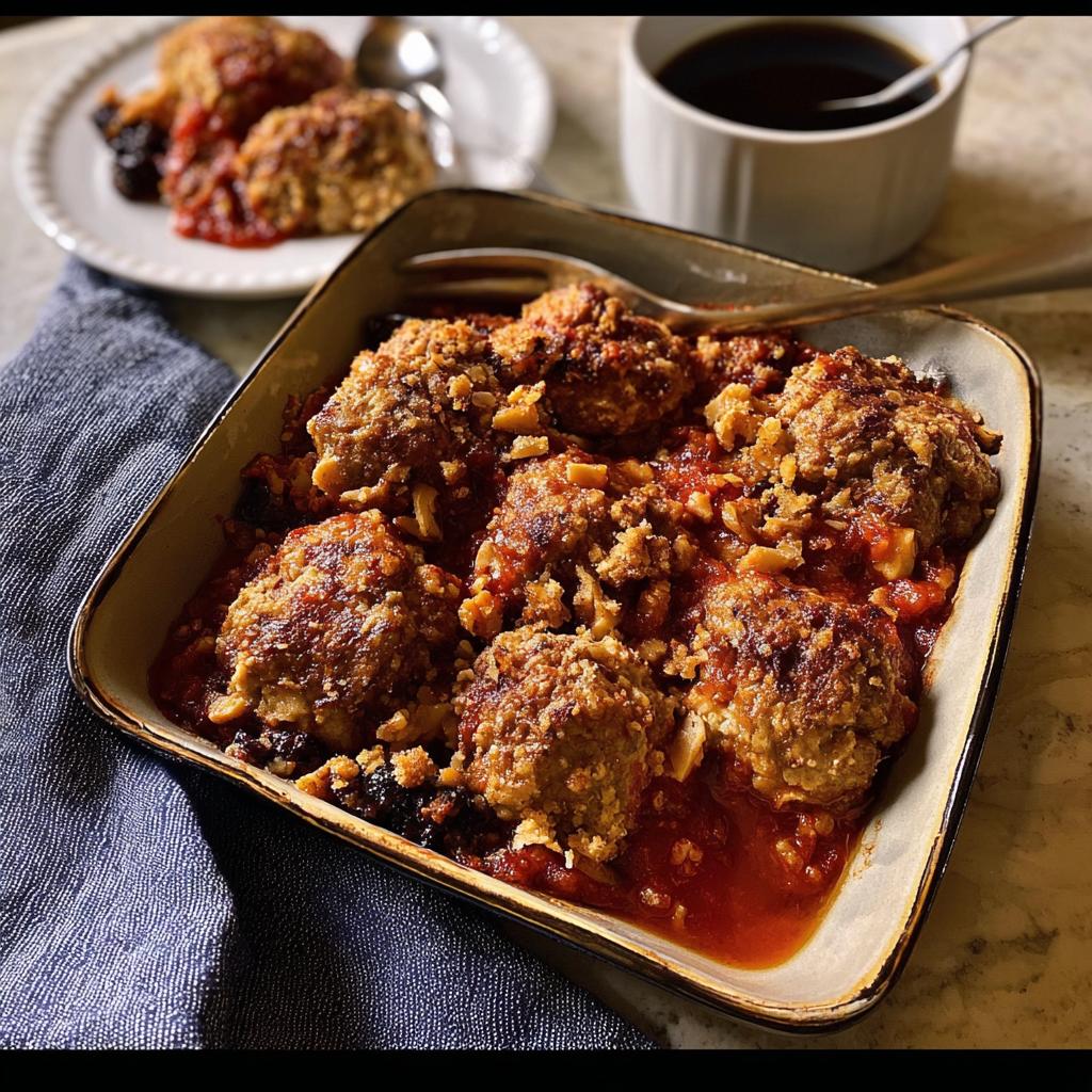 Close-up of restaurant-style meatballs in tomato sauce, part of Restaurant-Style Dinner Ideas at Home.