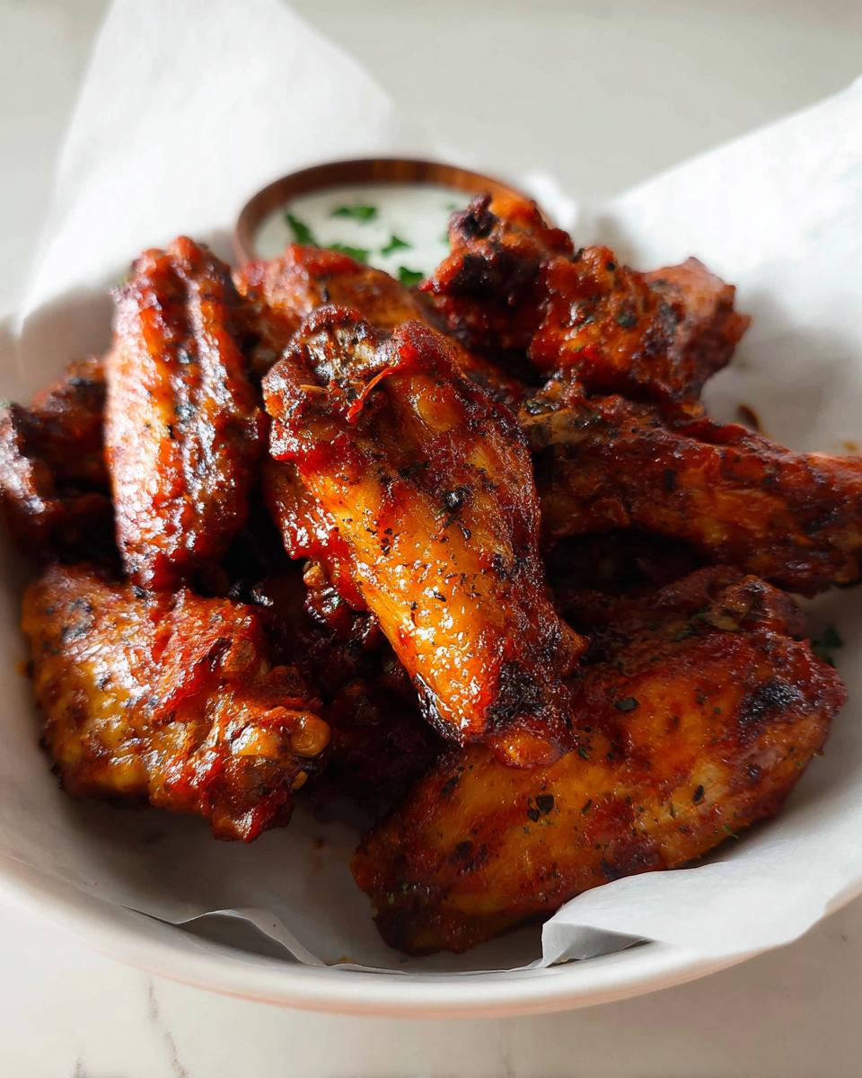 A close-up of a bowl filled with perfectly cooked, glossy chicken wings, a popular choice for quick chicken wings recipes.
