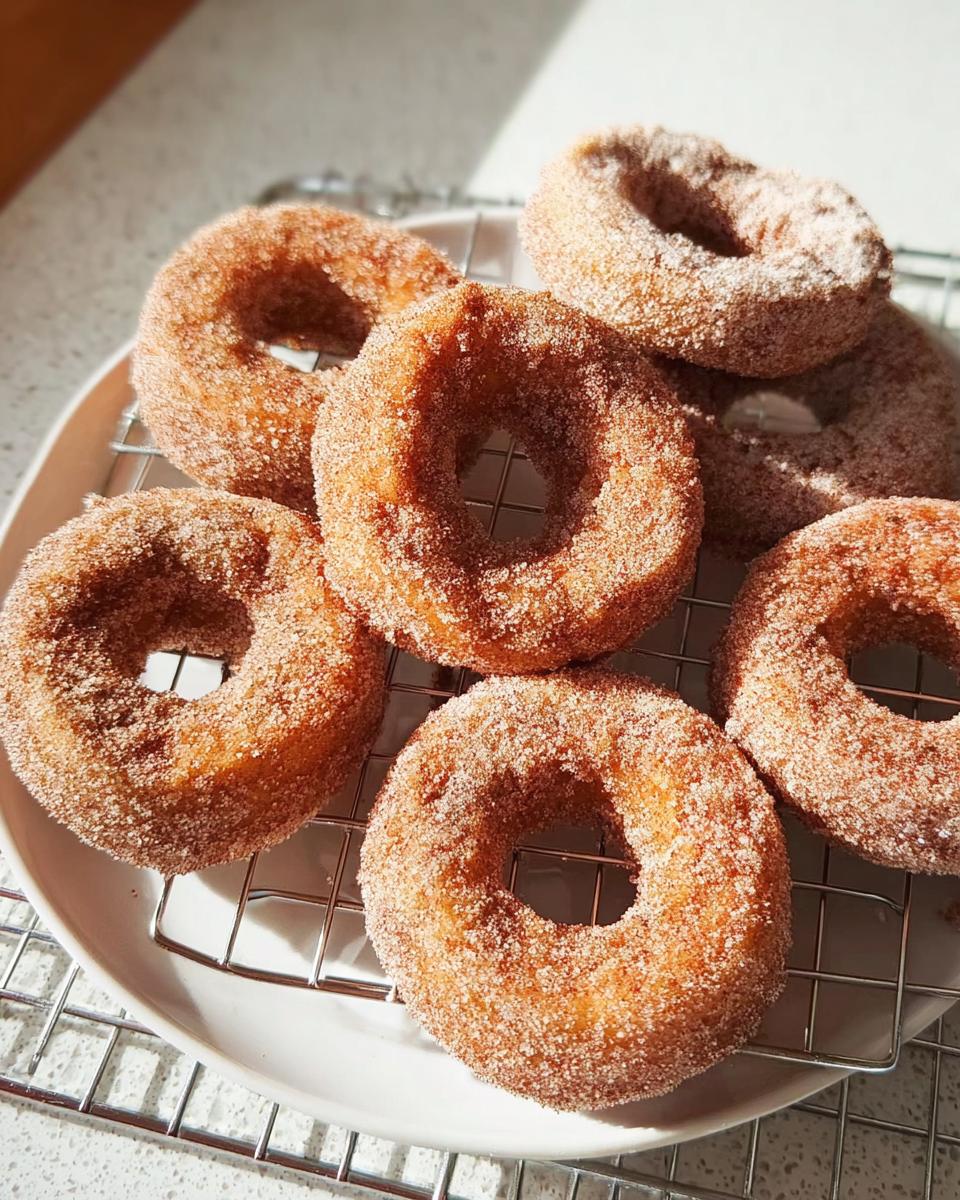 A pile of freshly made cinnamon sugar donuts, a perfect addition to breakfast ideas recipes.