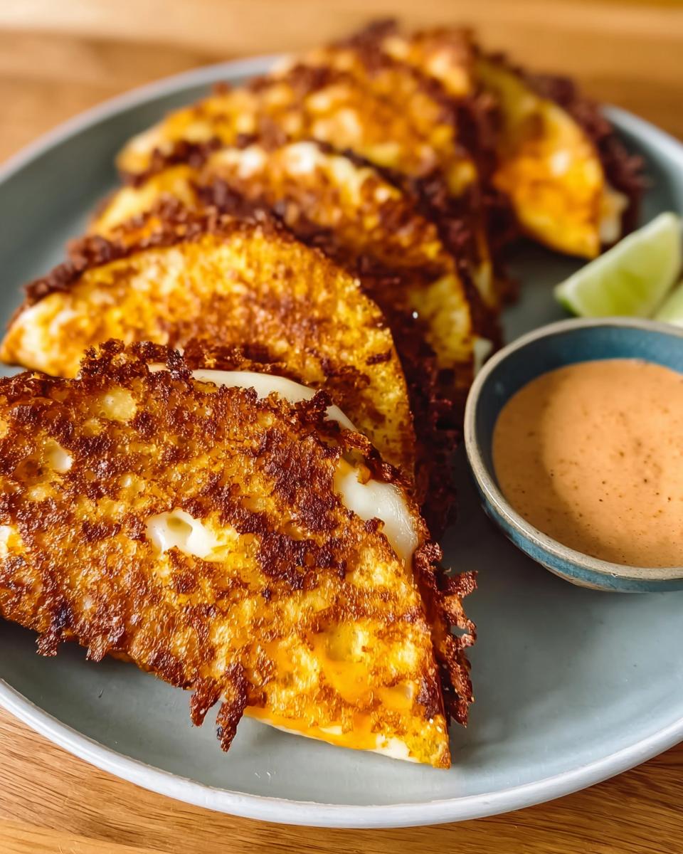 Golden-brown, crispy fried tacos filled with melted cheese, perfect for Restaurant-Style Taco Tuesday Recipes at Home.