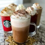 A selection of delicious Starbucks drinks recipes, featuring whipped cream and toppings.