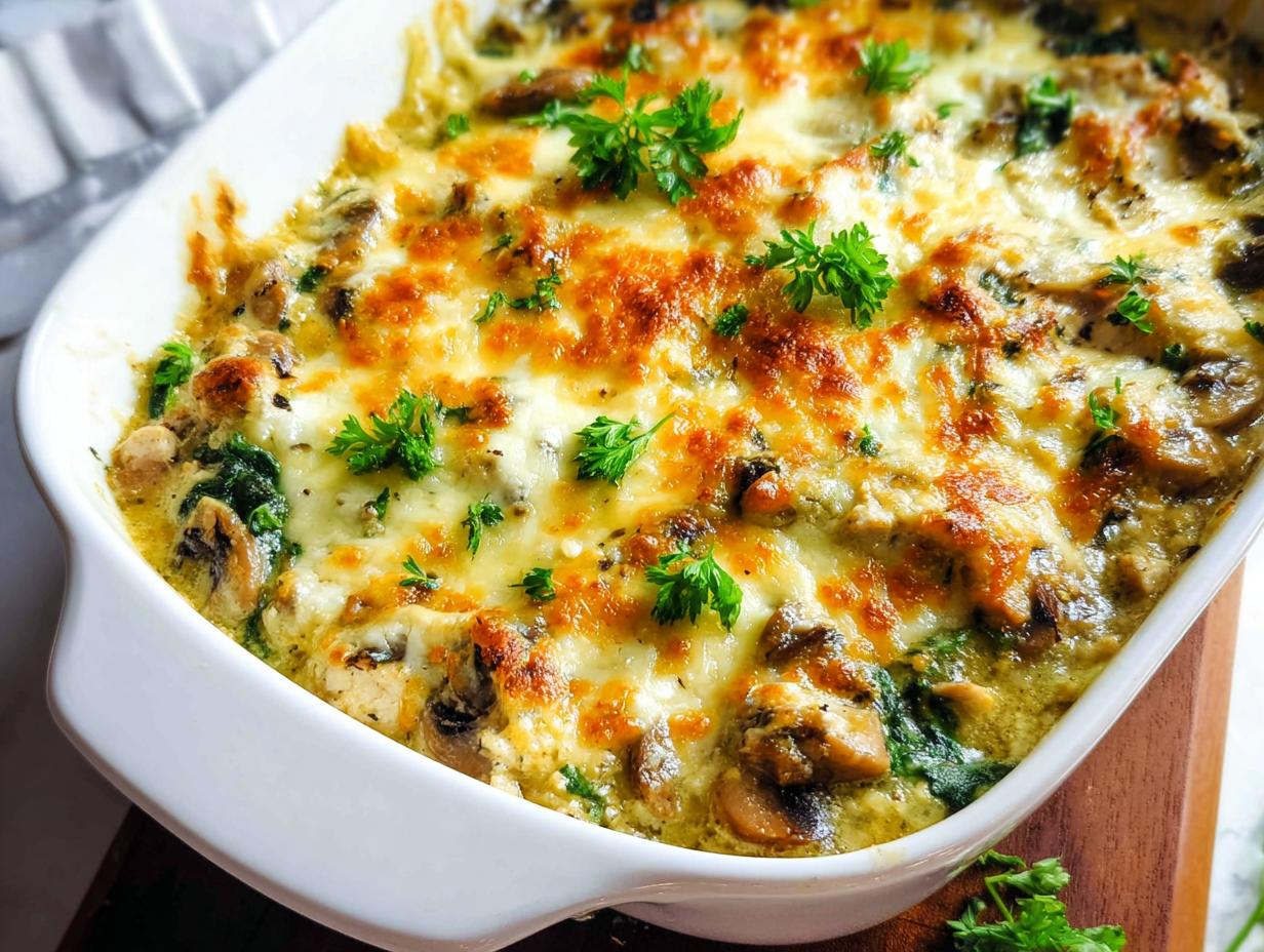 Creamy Low Carb Chicken Casserole - Featured