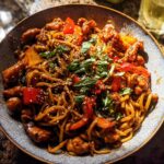 Sticky Garlic Chicken Noodles - Featured