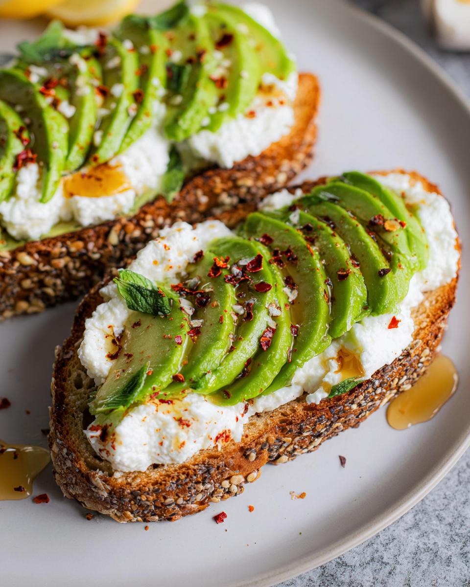 EASY Avocado Toast with Cottage Cheese & Honey - Other 4