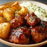 Honey BBQ Chicken & Garlic Parmesan Potatoes - Featured