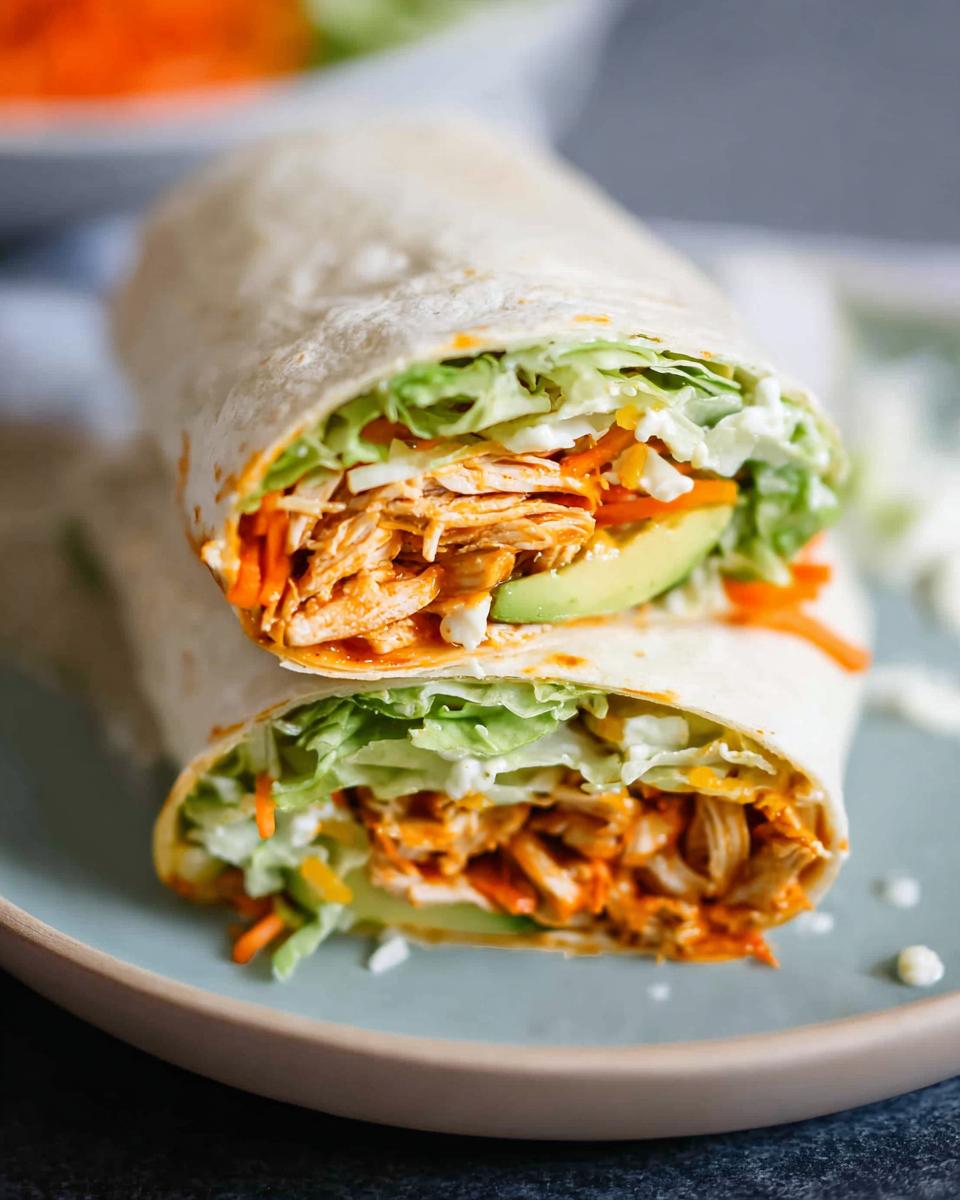A delicious wrap filled with creamy spinach, eggs, shredded chicken, avocado, and lettuce.